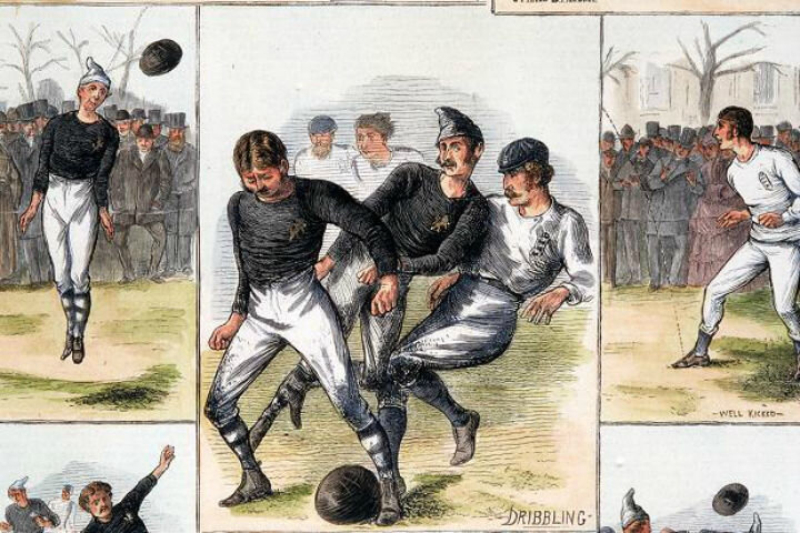 Карикатура с матча Англии и Шотландии 1872 года. 
gettyimages.com