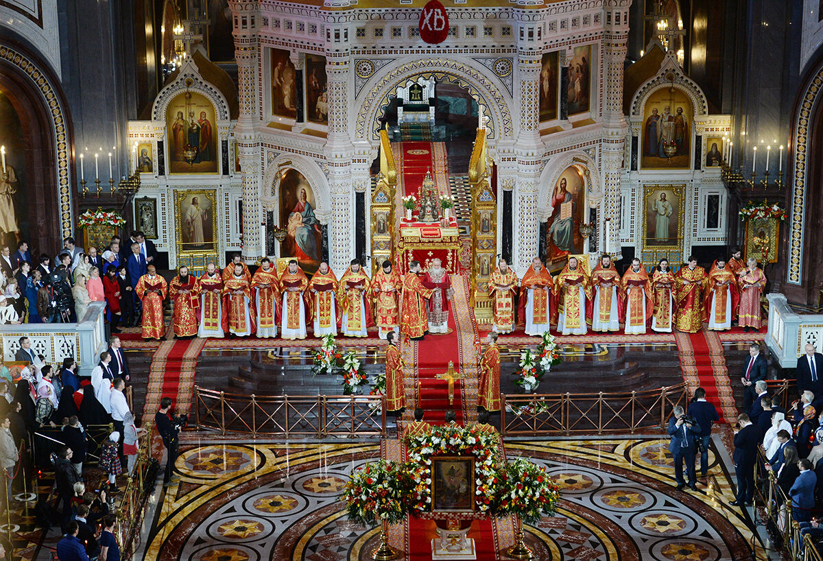 Патриаршее служение в праздник Пасхи Христовой в Храме Христа Спасителя, Фото: С. Власов, О. Варов 
Пресс-служба Патриарха Московского и всея Руси