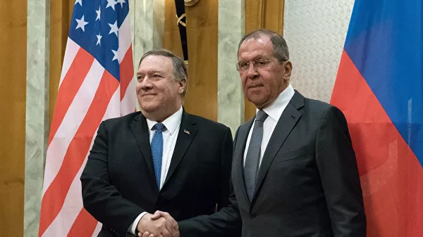 Министр иностранных дел России Сергей Лавров и госсекретарь США Майк Помпео. Архивное фото