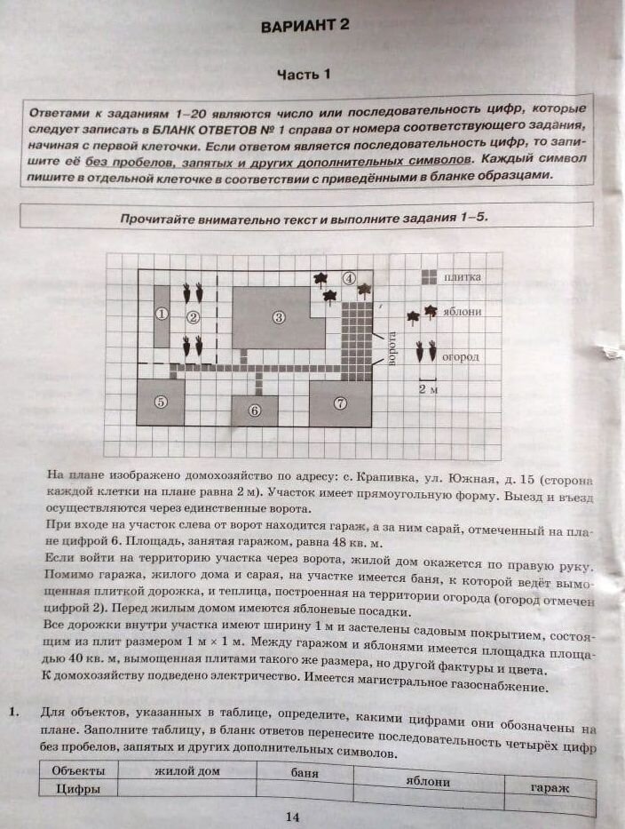 вариант ОГЭ-2020