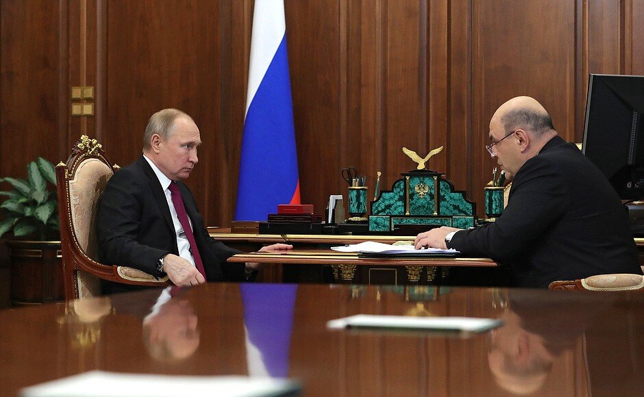 Владимир Путин и Михаил Мишустин