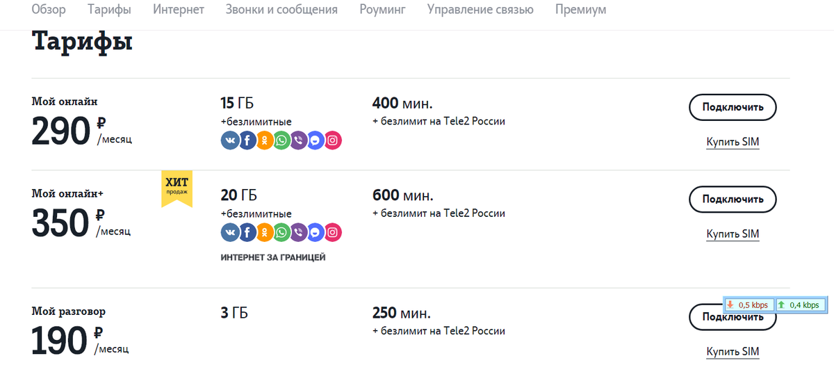 Тарифы в Казани