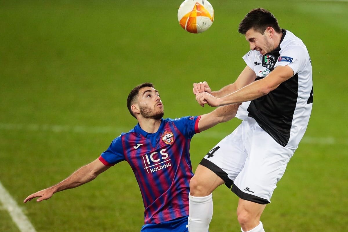 ЦСКА забил первым, но не смог удержать победу в матче с "Вольфсбергом" (1:1). Фото - ПФК ЦСКА.