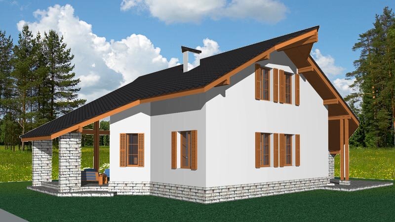 Со стороны дороги - типичный немецкий дом-шале