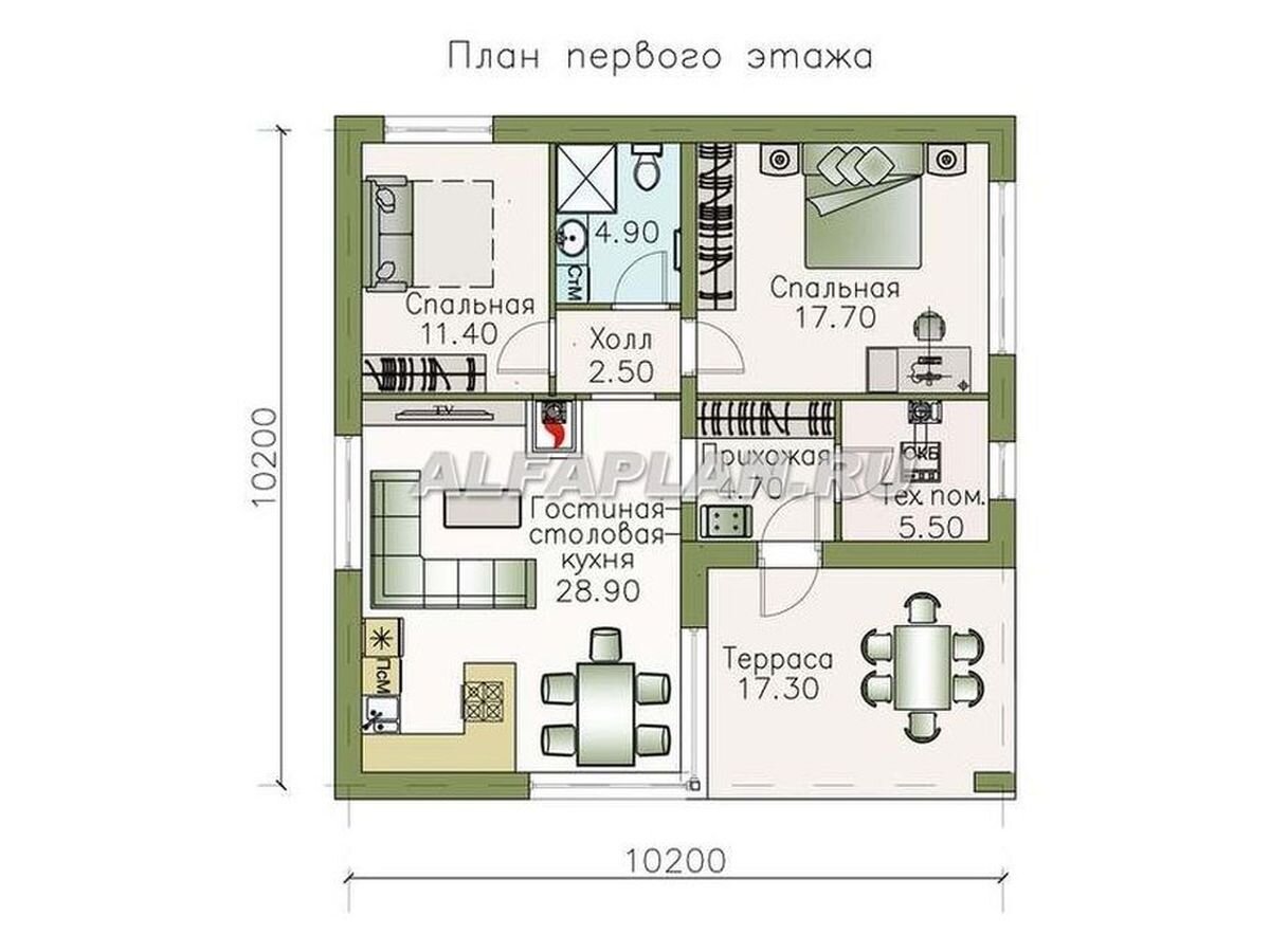 Планировки домов с кухней у входа