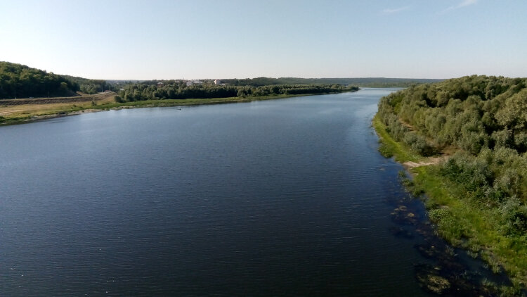 Река Сура, "что является Волге Сестрой". Вид с Ядринского моста.