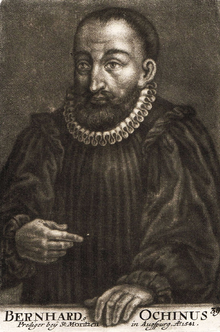 Бернардо Окино (1487-1564) - первый викарий ордена капуцинов, который вторую половину жизни преследовался католической церковью как сторонник Реформации