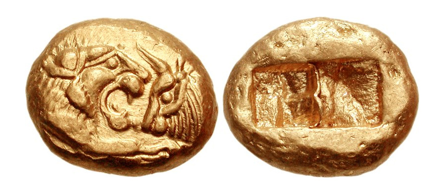 Крезиды, первые золотые монеты (Википедия)