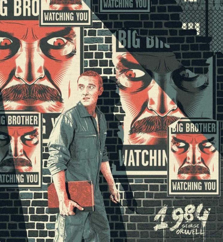 Иллюстрация к роману «1984». "Большой брат следит за тобой".