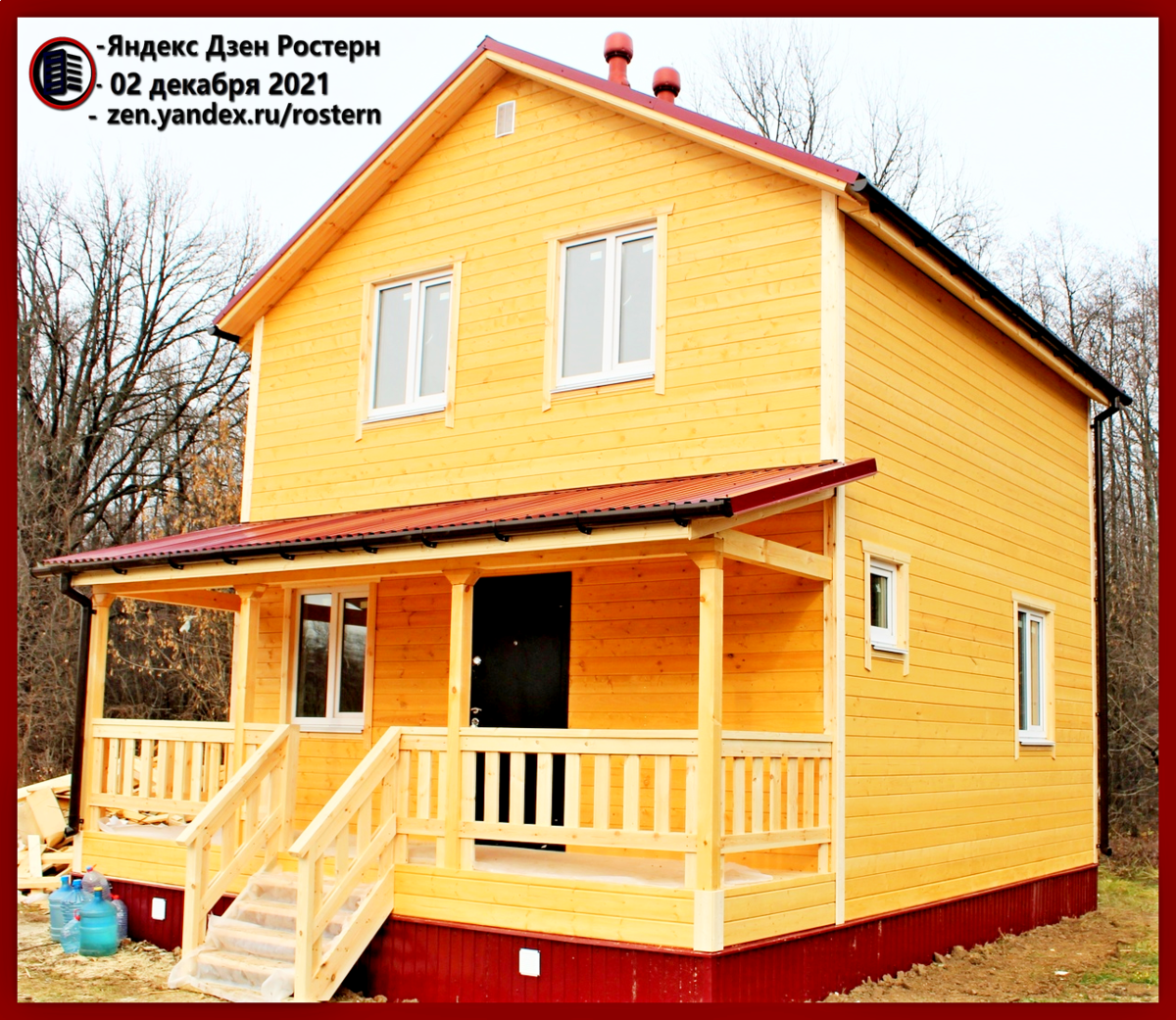 теплая коробка дачи 6 на 6 с террасой. источник фото: zen.yandex.ru/rostern