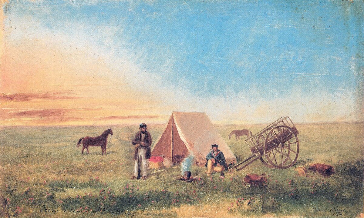 Лагерь в прериях. Художник Пол Кейн.