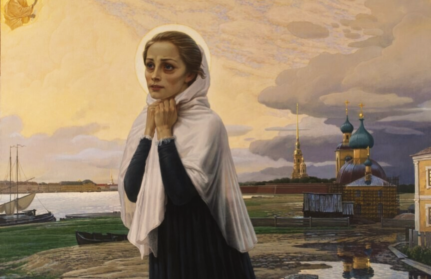 Акафист святой блаженной Ксении Петербургской. (А-009;Зеленая с иконой)