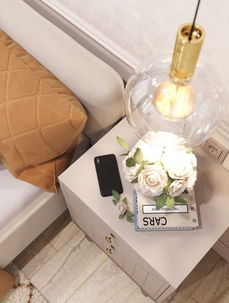 Стильно и красиво. Интерьер евродвушки в приглушенных тонах с голубыми, песочными и оливковыми акцентами