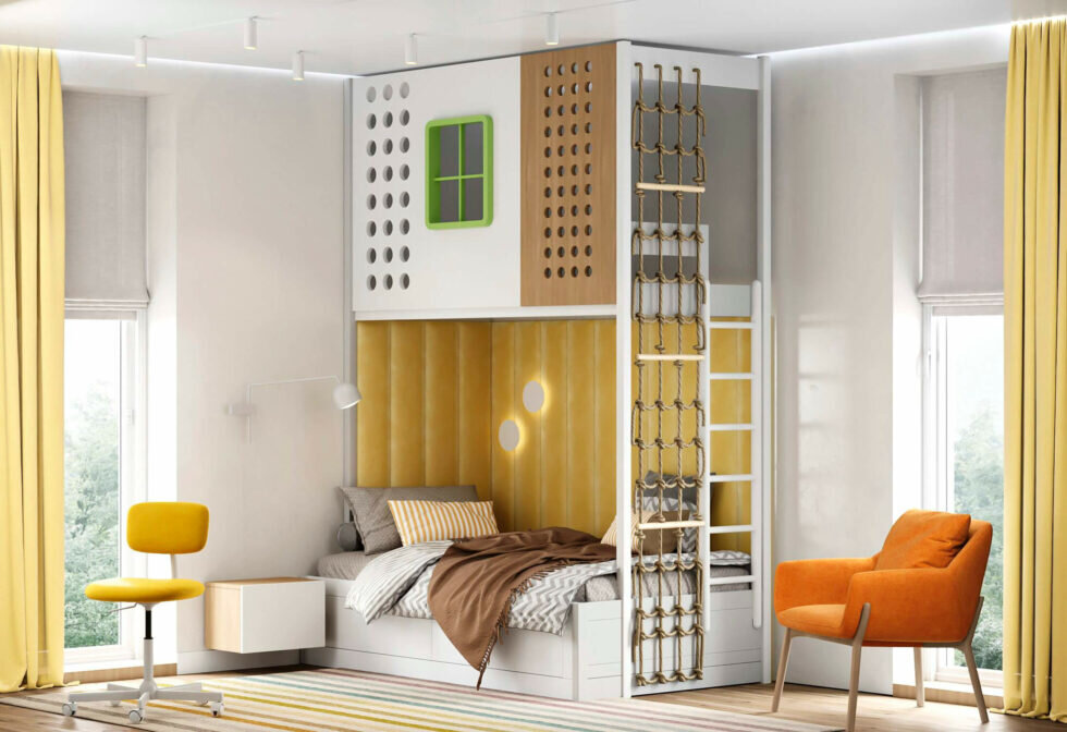 Двухъярусная кровать с игровой зоной