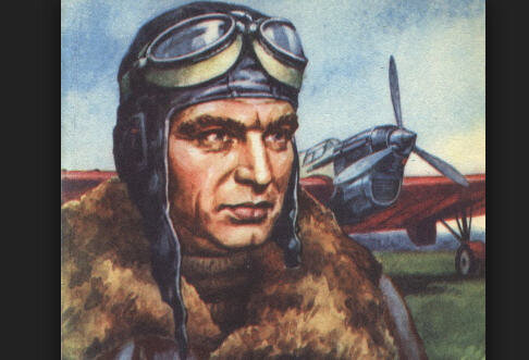 В.П. Чкалов на фоне АНТ-25