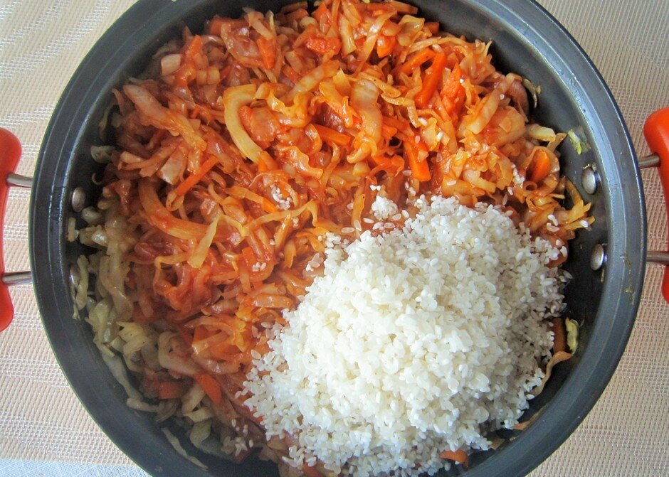 Как приготовить рис с капустой и картошкой рецепт с фото