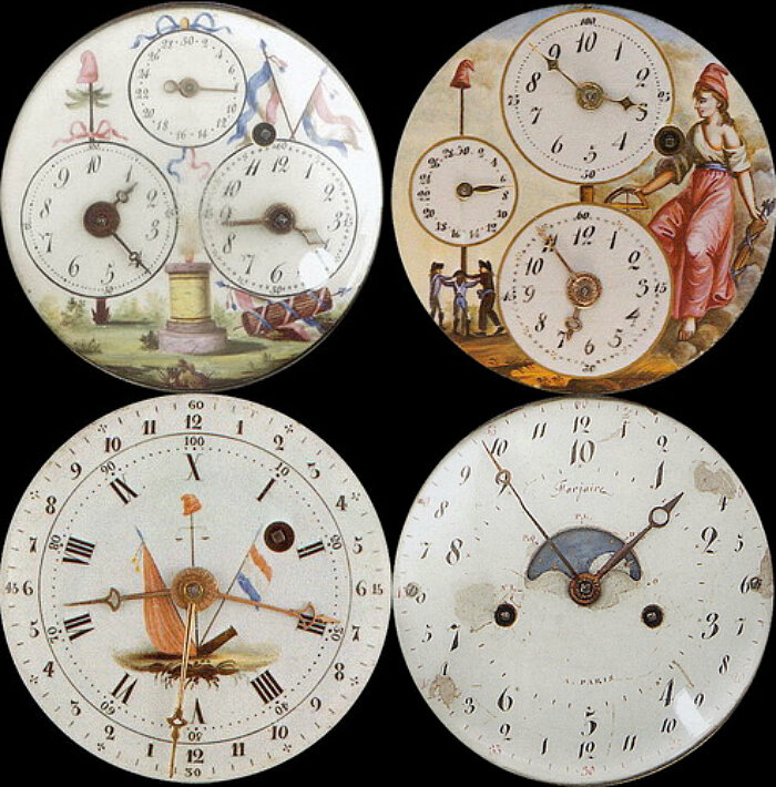  История часов богата изобретениями и самыми разнообразными вариантами индикации времени. Но современному человеку могут показаться странными часы с десятичным делением суток, а ведь и такие были...-2
