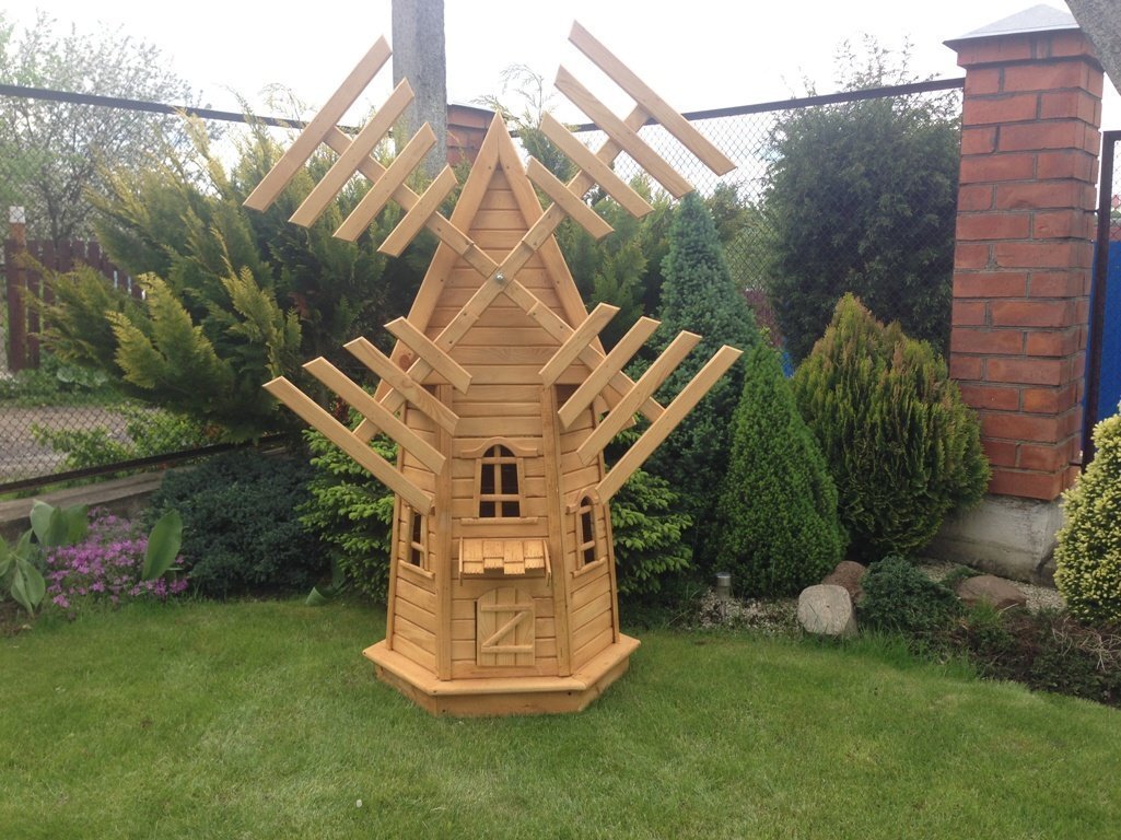 Декоративная мельница для сада (41 фото): деревянные садовые домики, поделки, чертеж, фото и видео