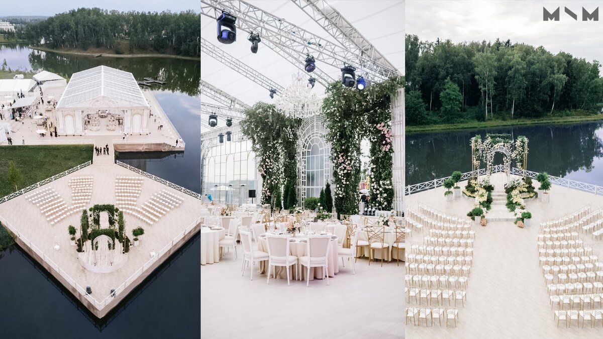 Подиум на воде. Свадьба Эмина Агаларова и Алены Гавриловой. Agalarov Estate. 