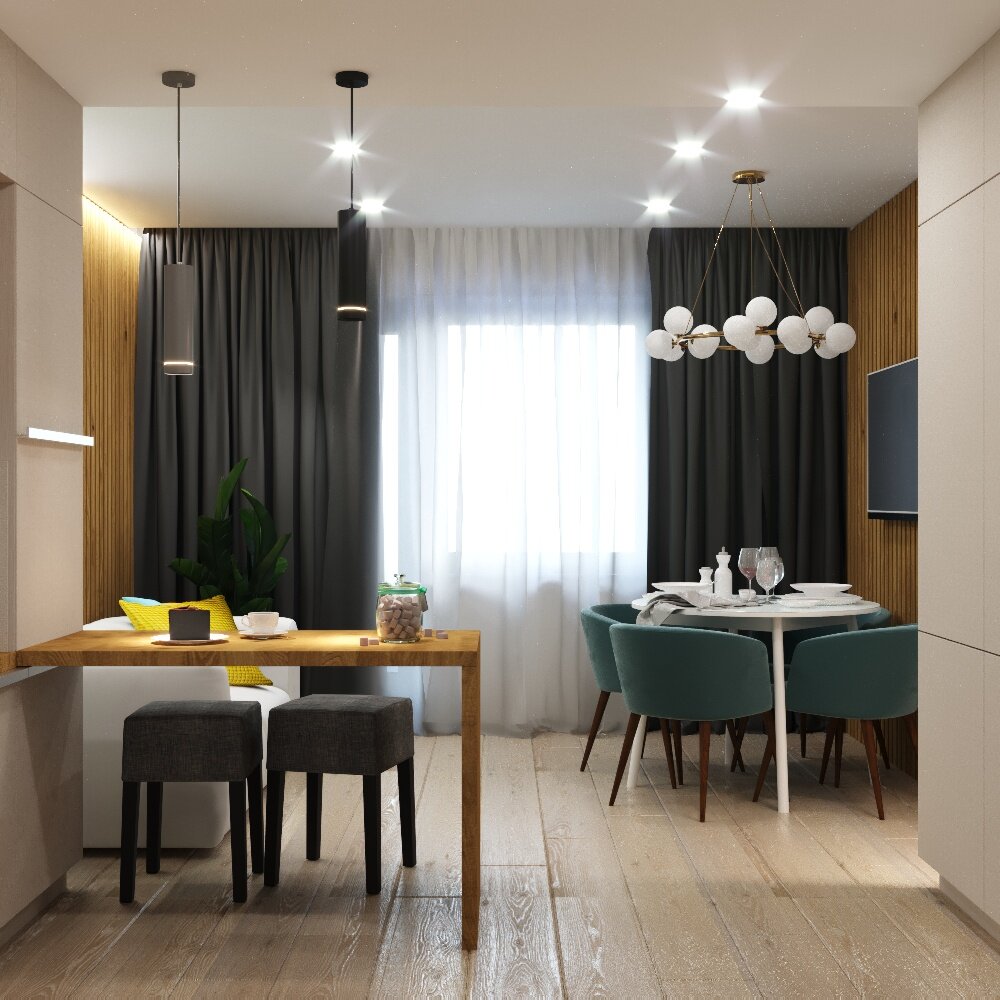 Дизайн кухни гостиной 18 кв м прямоугольной фото