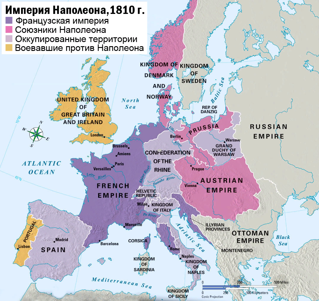 Франция в 1804 году карта