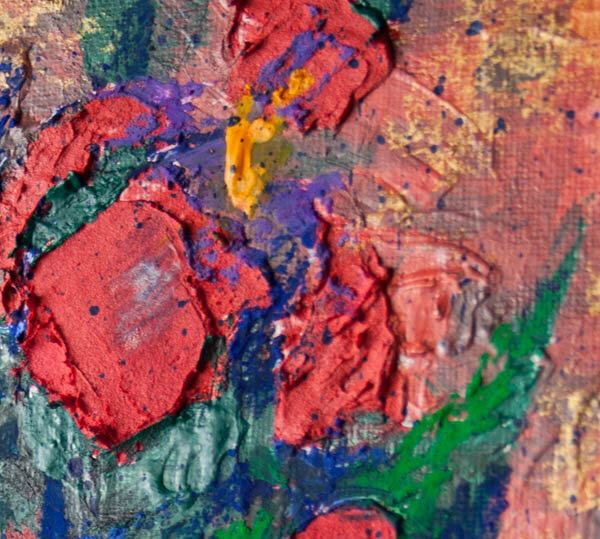 Эти мазки нанесены мастихином, они довольно пастозные.