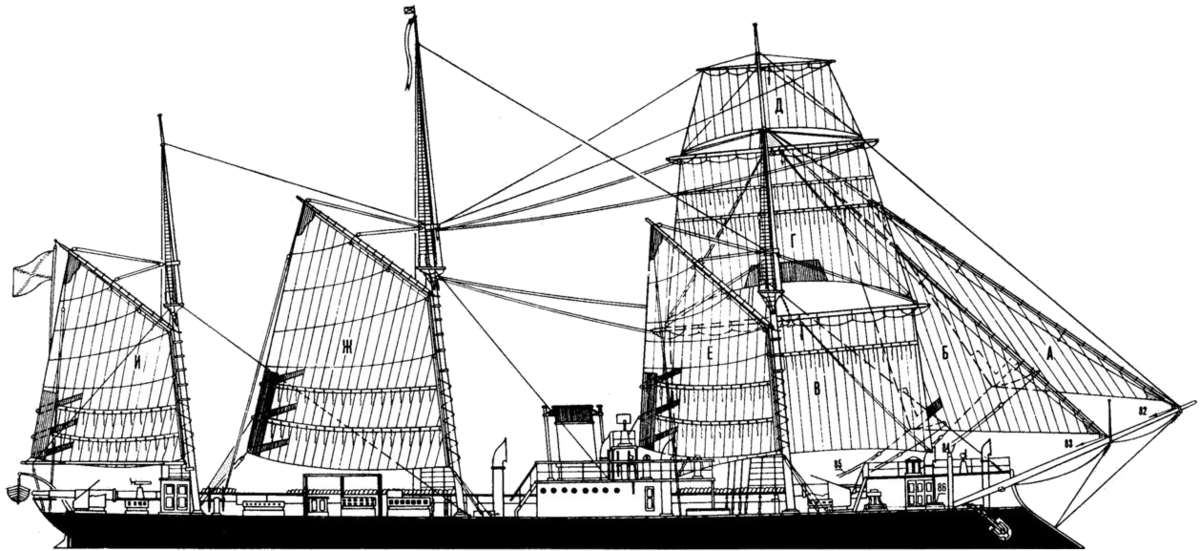 "Кореец" при полном парусном вооружении, исходник фото из свободных.