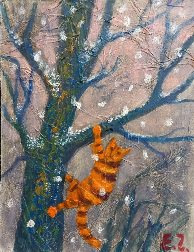 Гладышева Елена Снежный вечер 20х15 к смеш техн 2021 г  