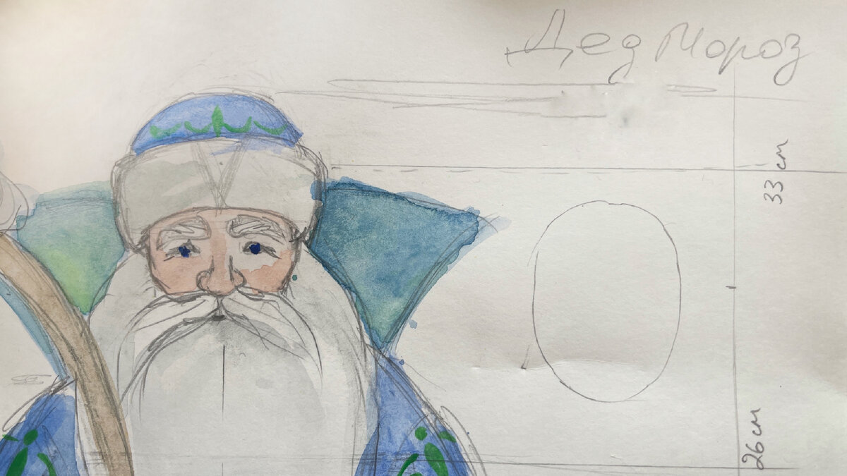 Фрагмент эскиза с высотами с размером лица