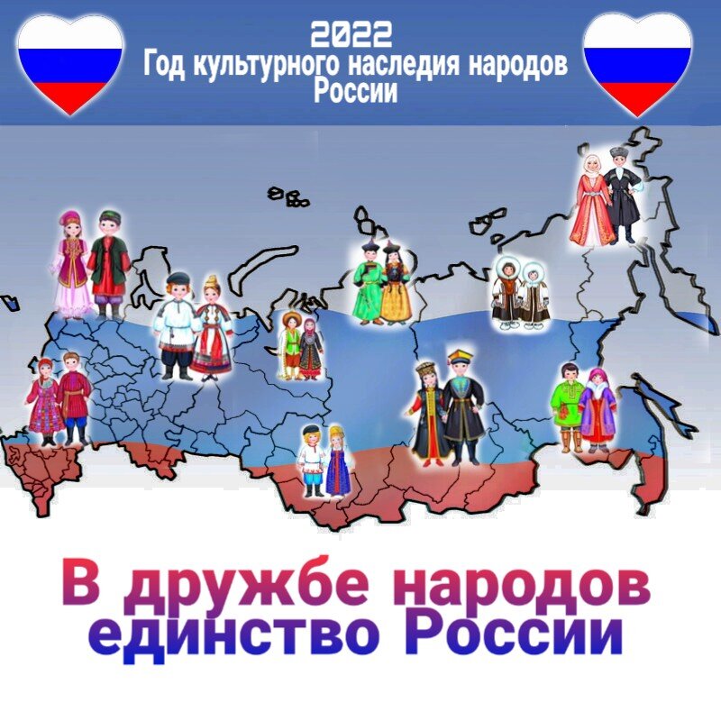 Плакат, посвященный году культурного наследия народов России "В дружбе народов - единство России"