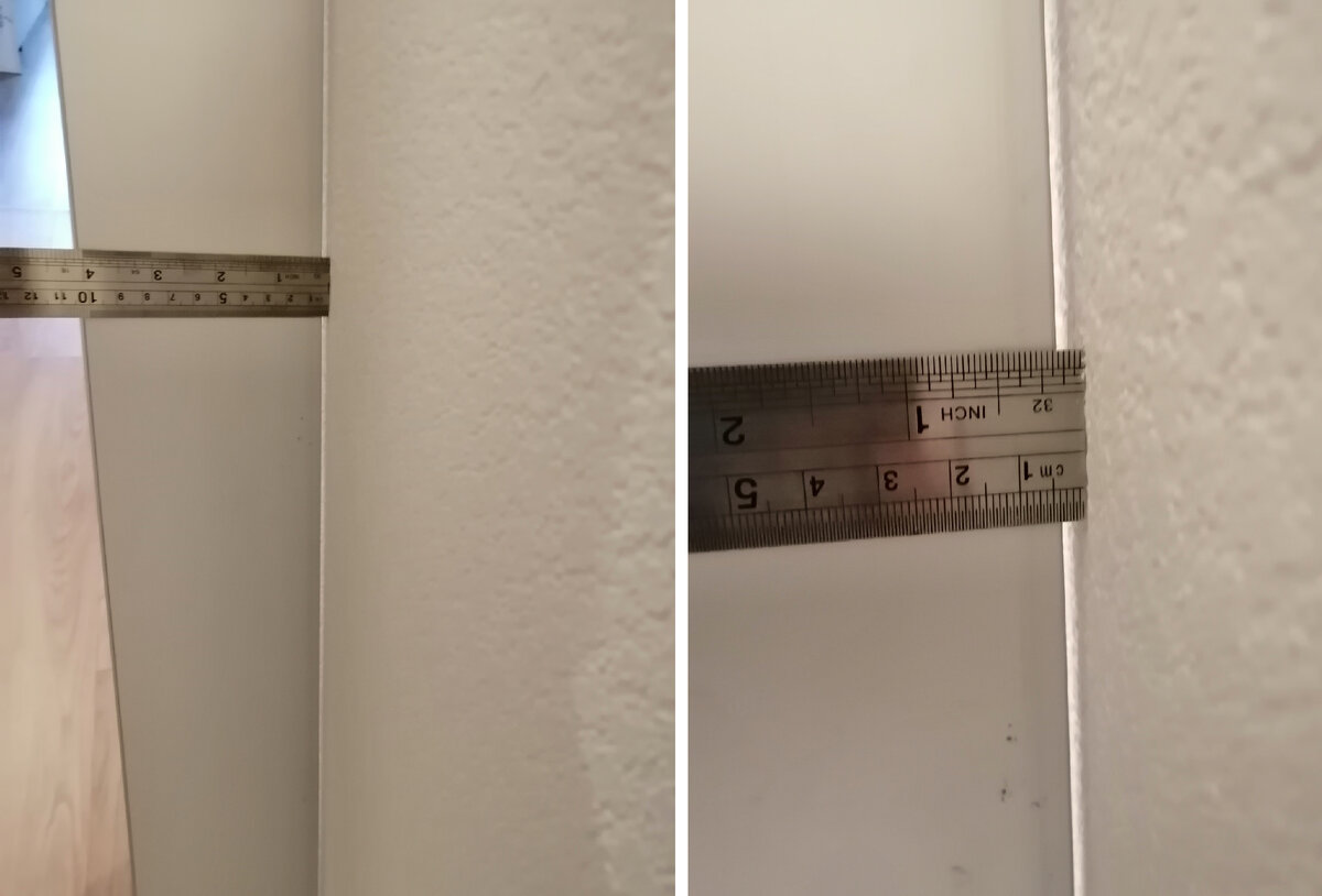 Измерение неровности стены.