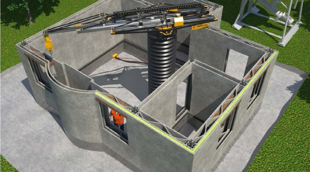 Apis core. Строительный 3d-принтер APIS cor.. APIS cor 3d принтер для строительства. Дом на 3д принтере. Строительный 3д принтер с300.