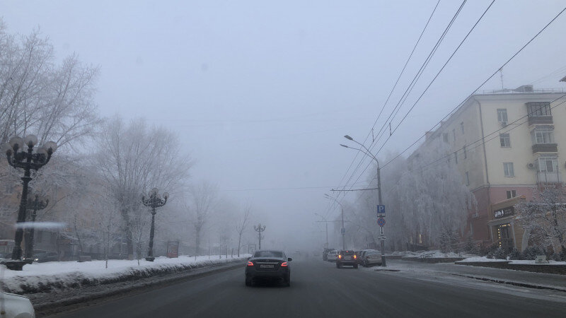     Туман в Барнауле, туман в центре Барнаула. Дмитрий Лямзин.