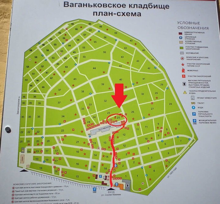 Как попасть к месту захоронения Игоря Талькова на Ваганьковском кладбище