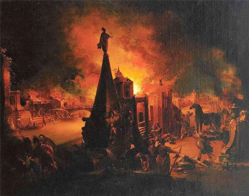Иоганн Георг Траутман, "Падение Трои".