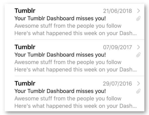 «Ваш дашборд в Tumblr скучает по вам.
Ваш дашборд в Tumblr скучает по вам.
Ваш дашборд в Tumblr скучает по вам.»