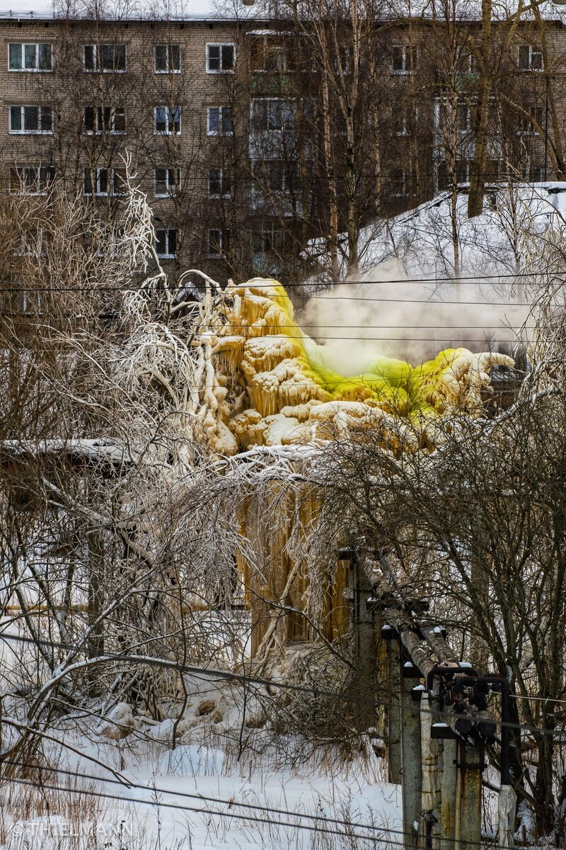 Фото Ильи Тильмана. Авария на теплотрассе на Сульфате от 8 февраля 2020 года.