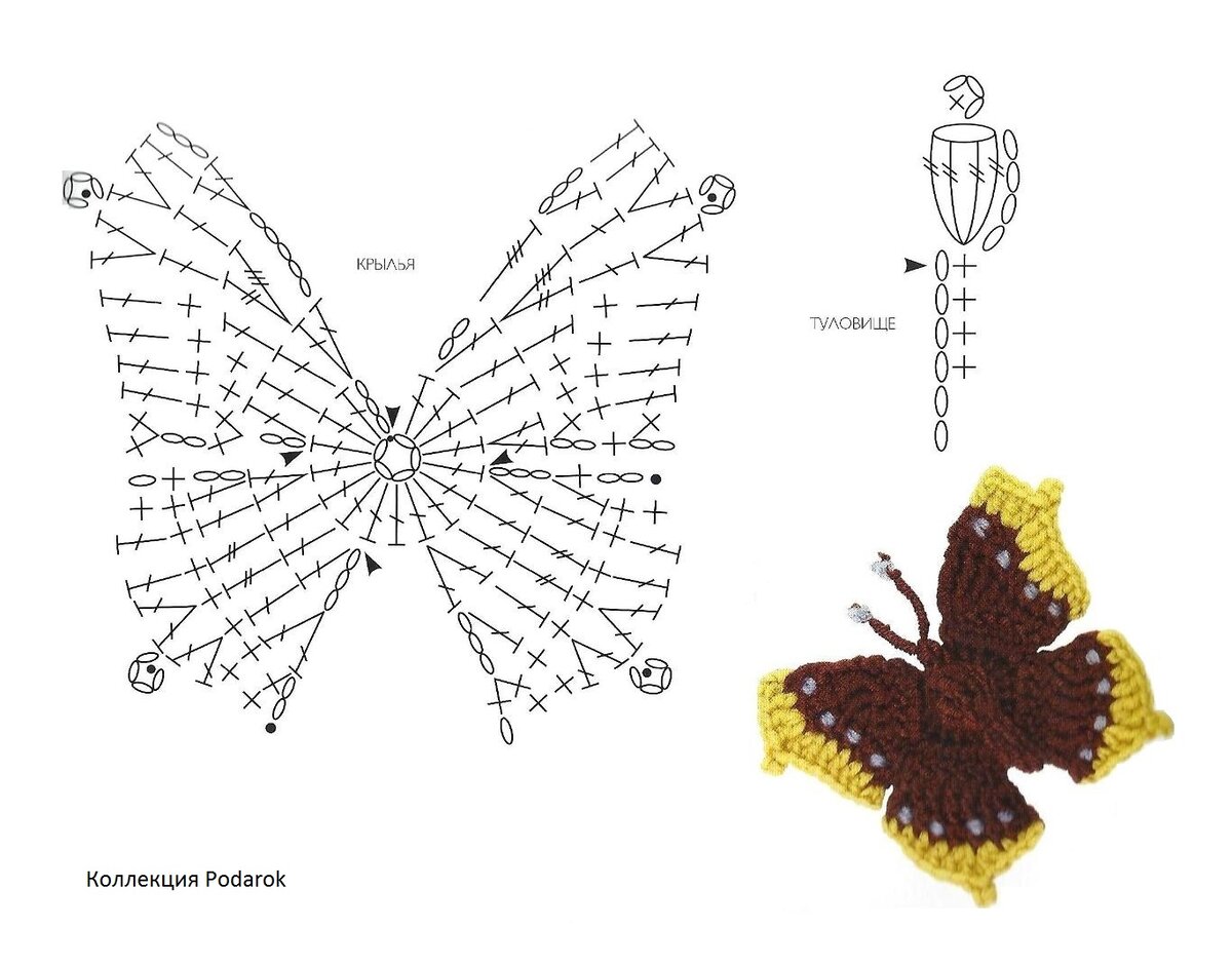 Вяжем бабочку крючком