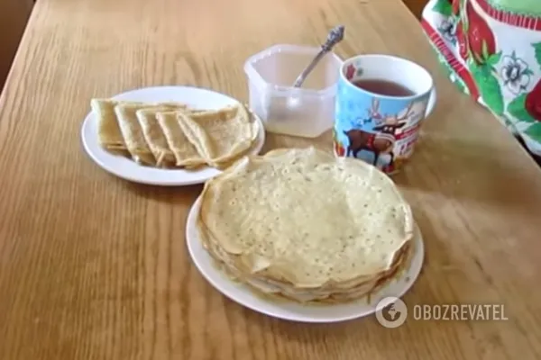 Налистники на воде без яиц 