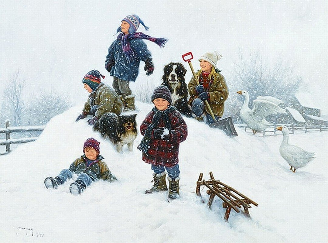 Художник Роберт Дункан зимние забавы