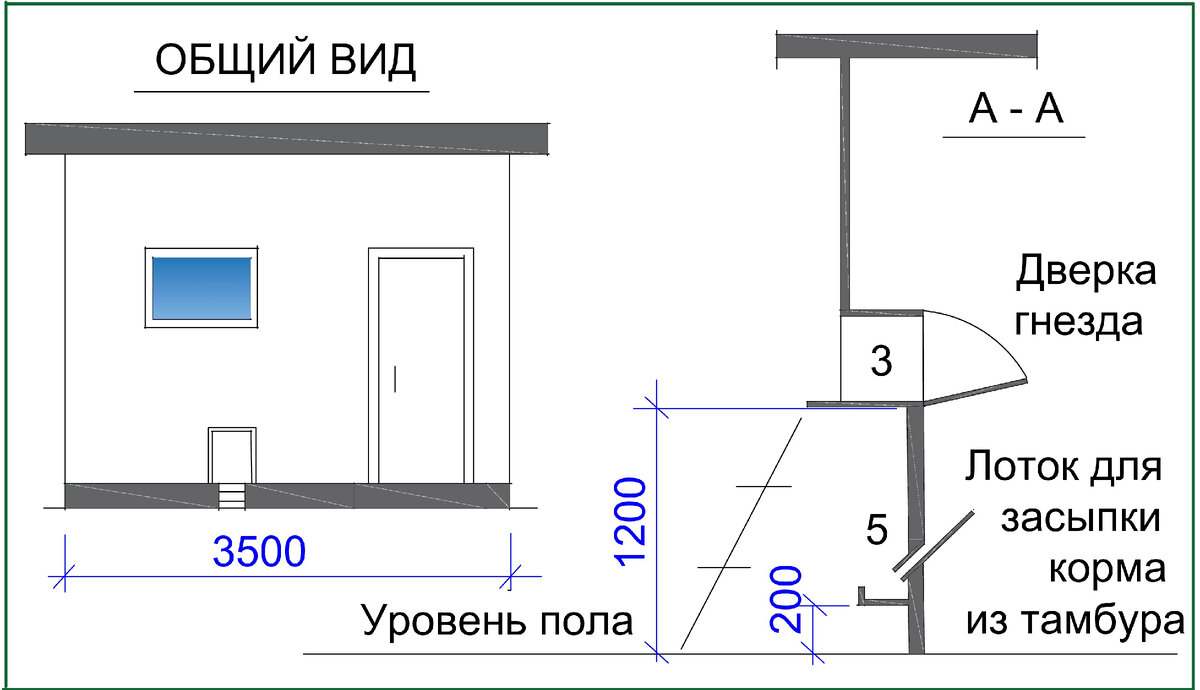 Размеры курятника на 50 кур