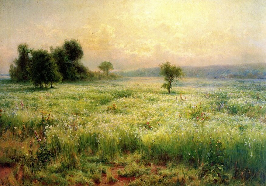 Лен цветет. 1893 год.  Михаил Андреевич Беркос.
