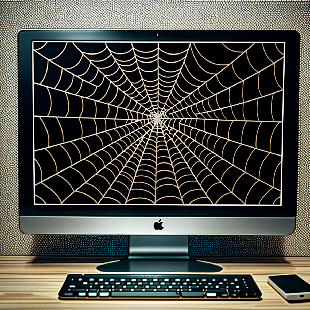 Экран компьютера затянут паутиной "лжи"