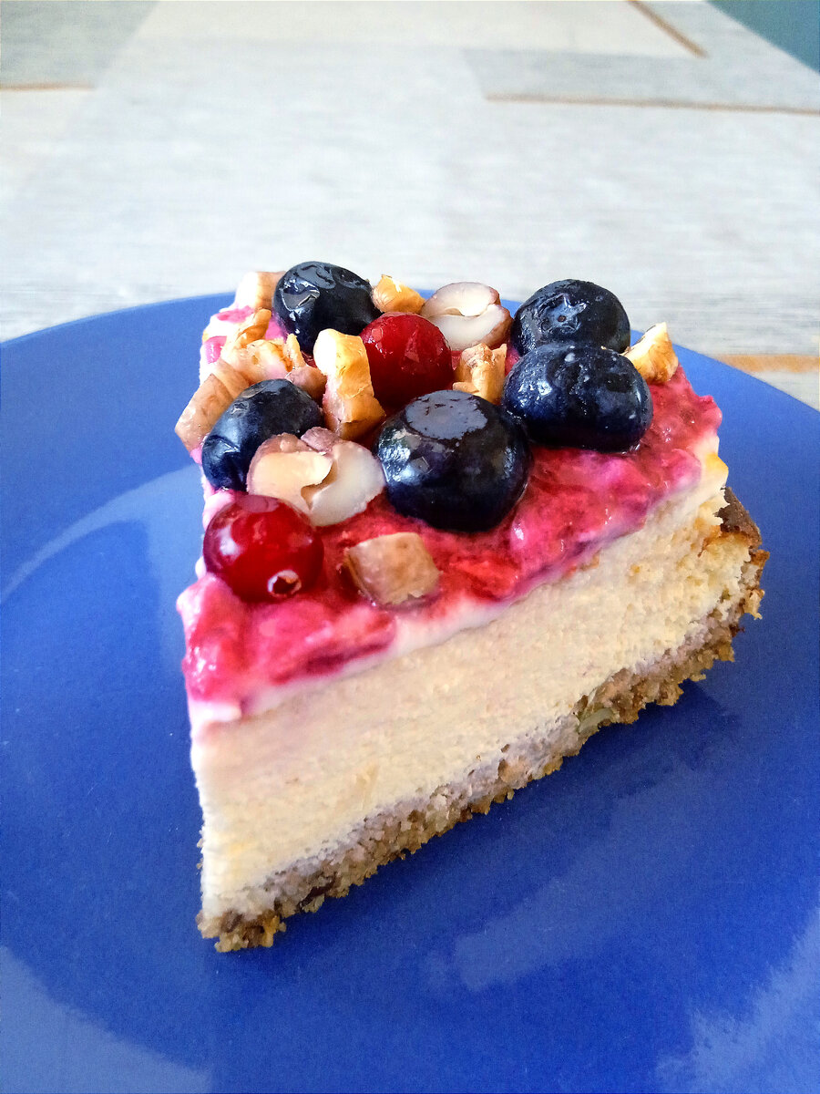 Ванильная запеканка из простокваши на хрустящем шоколадном корже