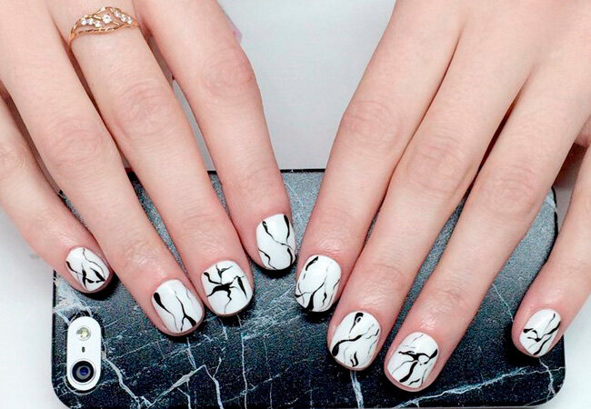 Мраморный маникюр гель-лаком: marble nails, stone nails. Как сделать?