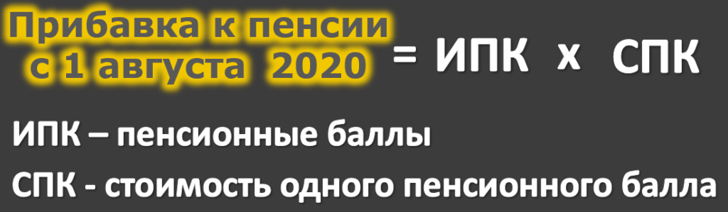 Формула перерасчета пенсии в августе