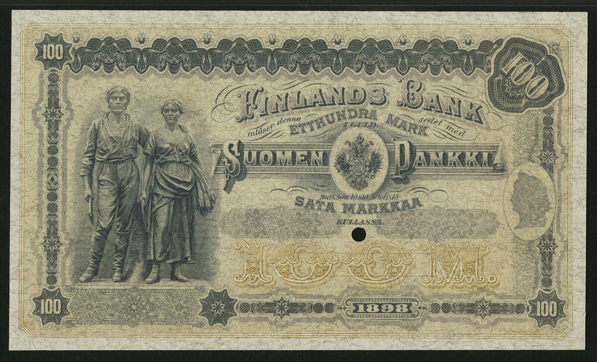 Финляндия 100 марок 1898 года.