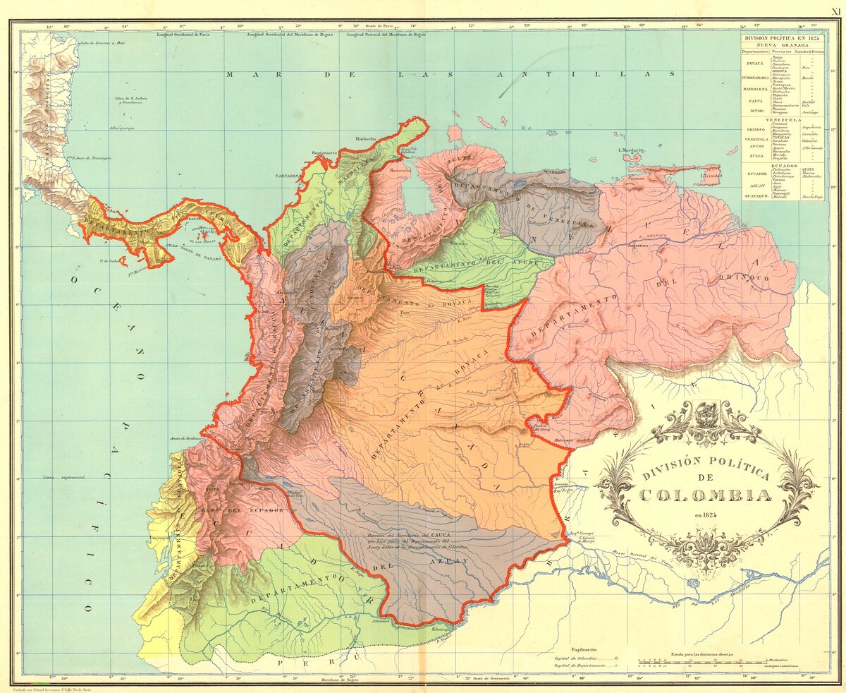 Карта Великой Колумбии. Источник: wikipedia.org