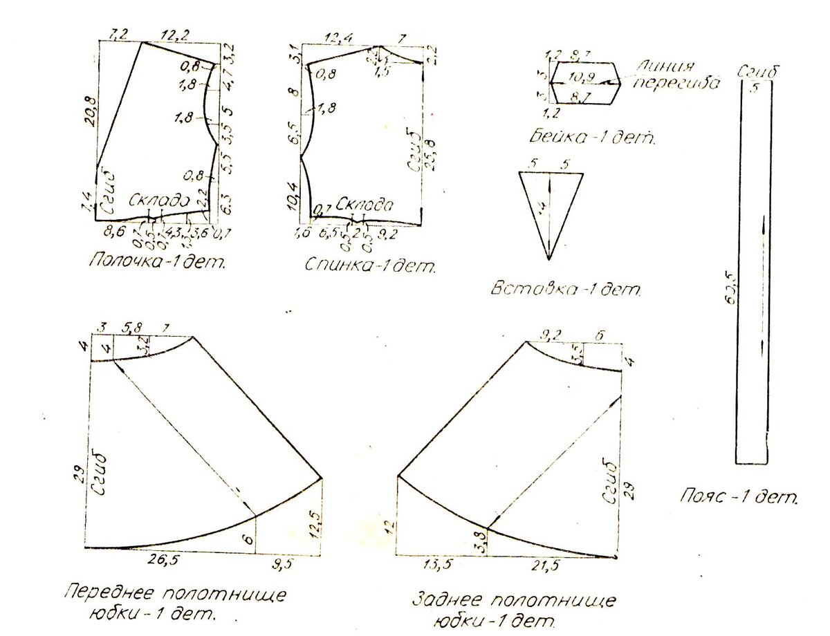Выкройка платья для девочки дошкольного возраста