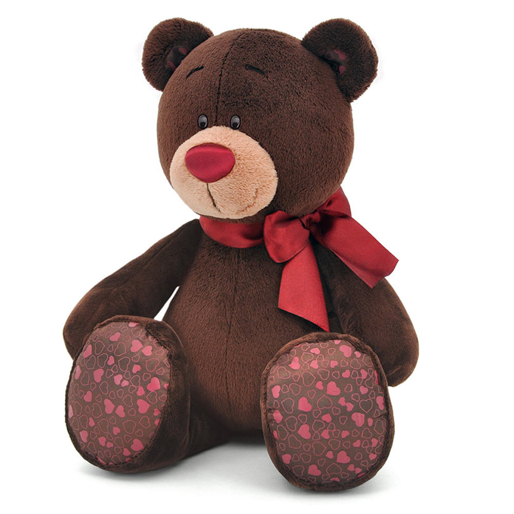 Плюшевый коричневый медведь с красным бантом. Фото с сайта bi.ua